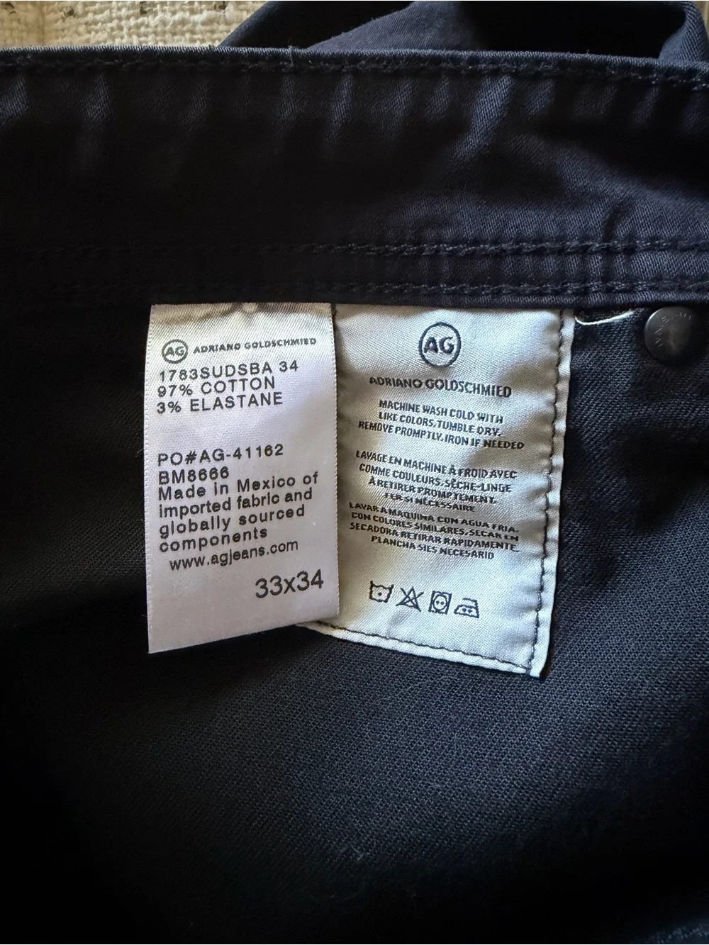 AG Men’s The Tellis Modern Slim Fit Black Jeans 33x34